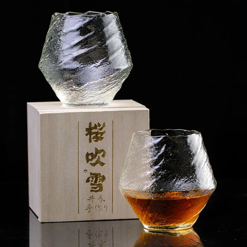 Japanese whisky glass tornado design
