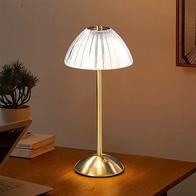 Rechargeable Table Lamp – Touch Control – Dimmable LED – Crystal-Style Shade
