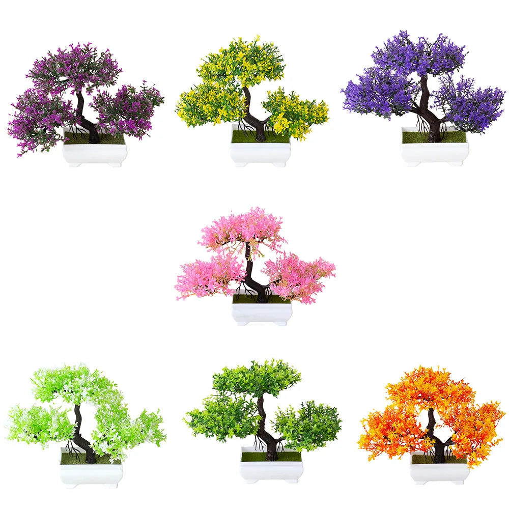 Artificial Plants Decoration Potted Bonsai Small Tree Pot Fake Plant Potted Zen Garden Ornaments Table Home Room Decoration