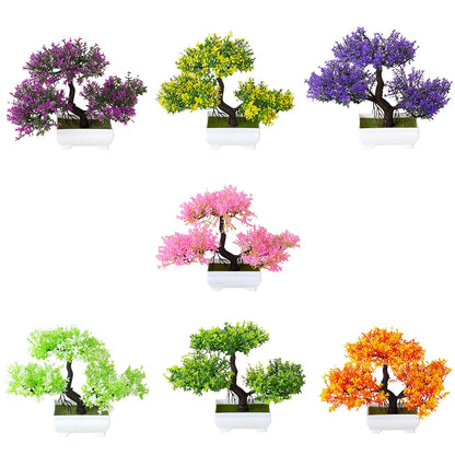 Artificial Plants Decoration Potted Bonsai Small Tree Pot Fake Plant Potted Zen Garden Ornaments Table Home Room Decoration
