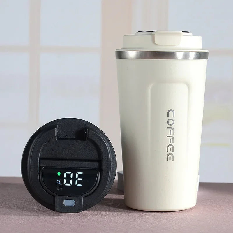 380/510Ml Thermos Coffee Mug Stainless Steel Coffee Cup Temperature Display Vacuum Flask Thermal Tumbler Insulated Water Bottle