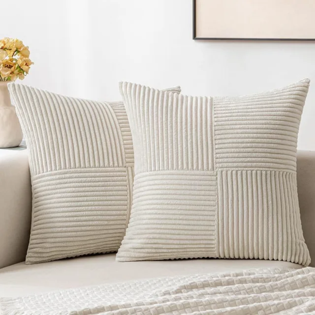Corduroy Cushion Cover – Soft Ribbed Texture – Hidden Zip