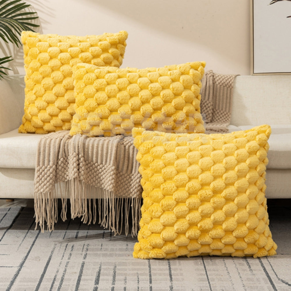 Plush Cushion Cover – 3D Texture – Cotton Polyester Blend