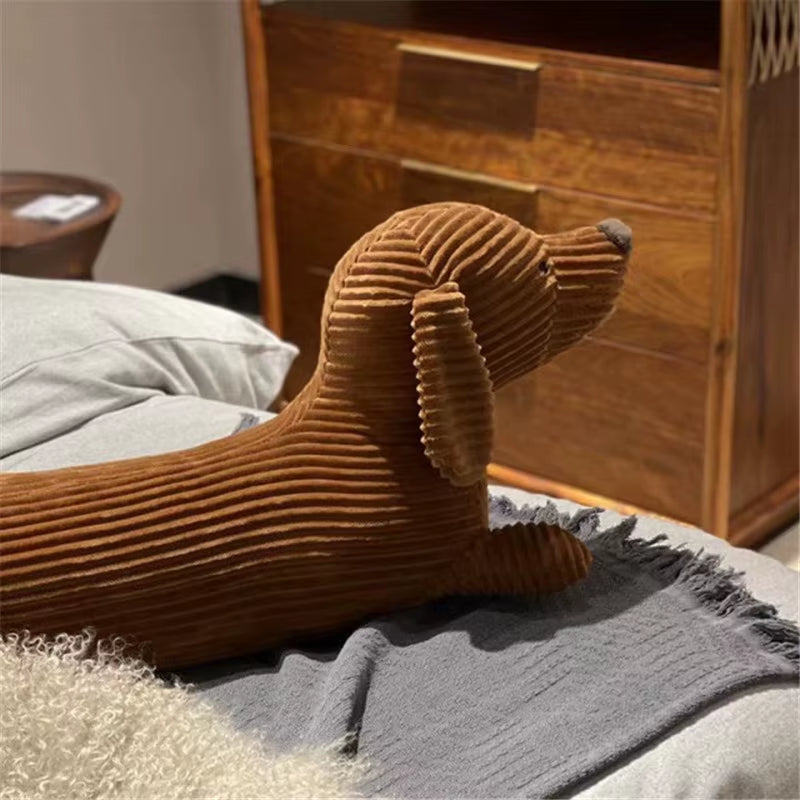 JOYLOVE 55~120Cm Dachshund Dog Cushion Lovers Brown Cute British Short-Legged Dachshund Dog Pillow Cushion Sofa Gift Plush Doll