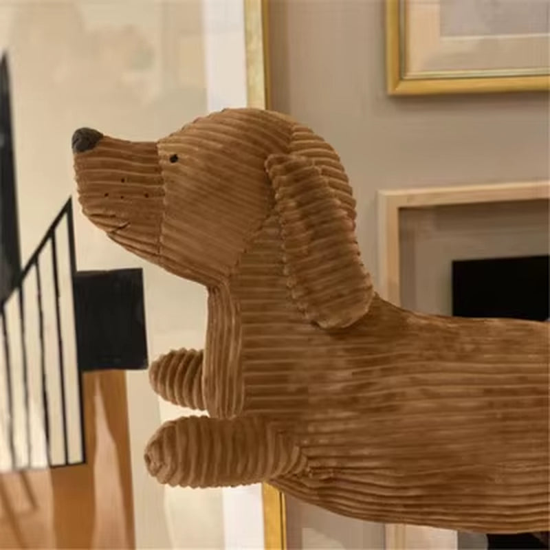 JOYLOVE 55~120Cm Dachshund Dog Cushion Lovers Brown Cute British Short-Legged Dachshund Dog Pillow Cushion Sofa Gift Plush Doll