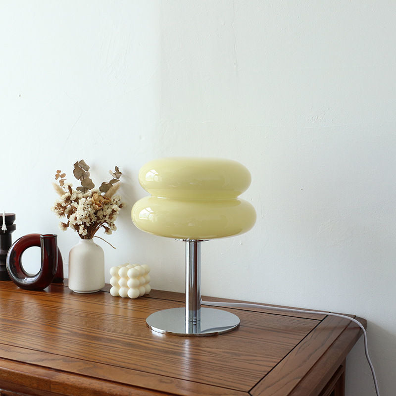 Glass Table Lamp – LED – Chrome Base – Modern Retro Design