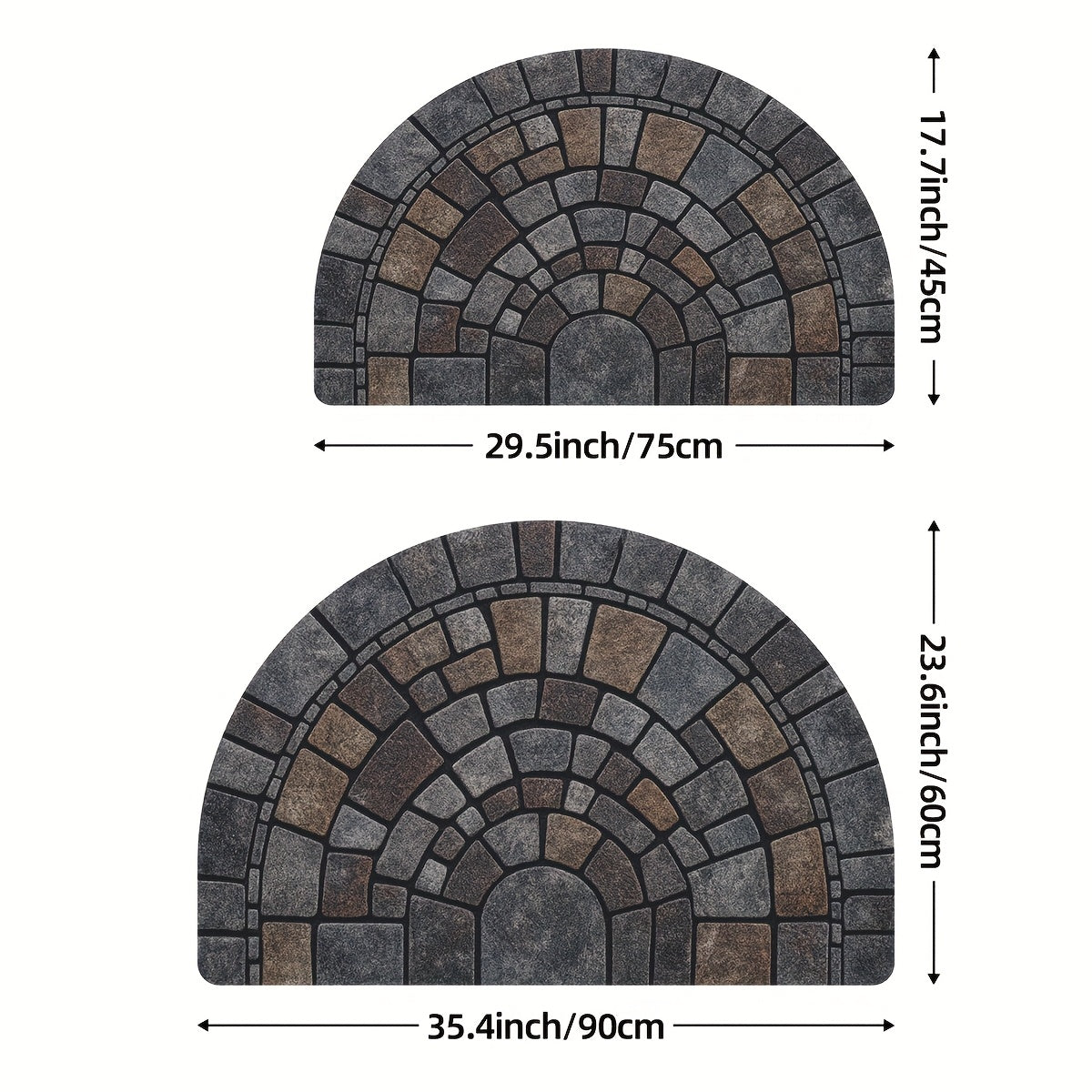 Semi-Circular Door Mat – Non-Slip – Polyester – Indoor & Outdoor