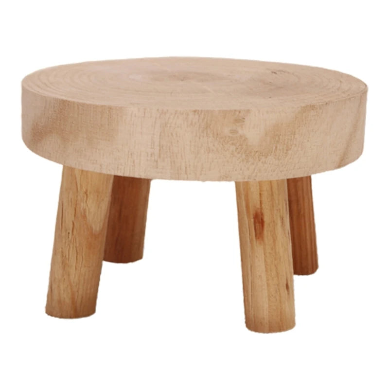 Solid Wood round Bench Flower Pot Holder Plant Succulent Flower Pot Base Display Stand Stool Home Garden Patio Decor Wholesales