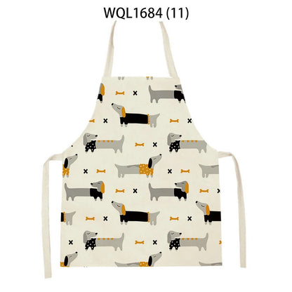 1Pcs Kitchen Apron Dachshund Animal Printed Sleeveless Cute Dachshund Aprons for Men Women Home Cleaning Tools 55*68Cm Tablier