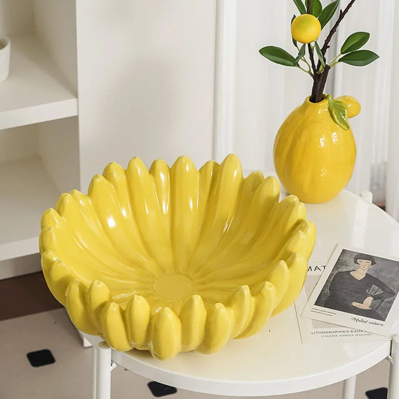 Creative Banana Shaped Storage Tray, Ceramic Fruit Tray, Household Snack Storage Tray, Living Room Desktop Storage Container