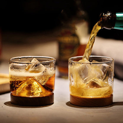 Japanese Whisky Glass Heat Resistant Wooden Base