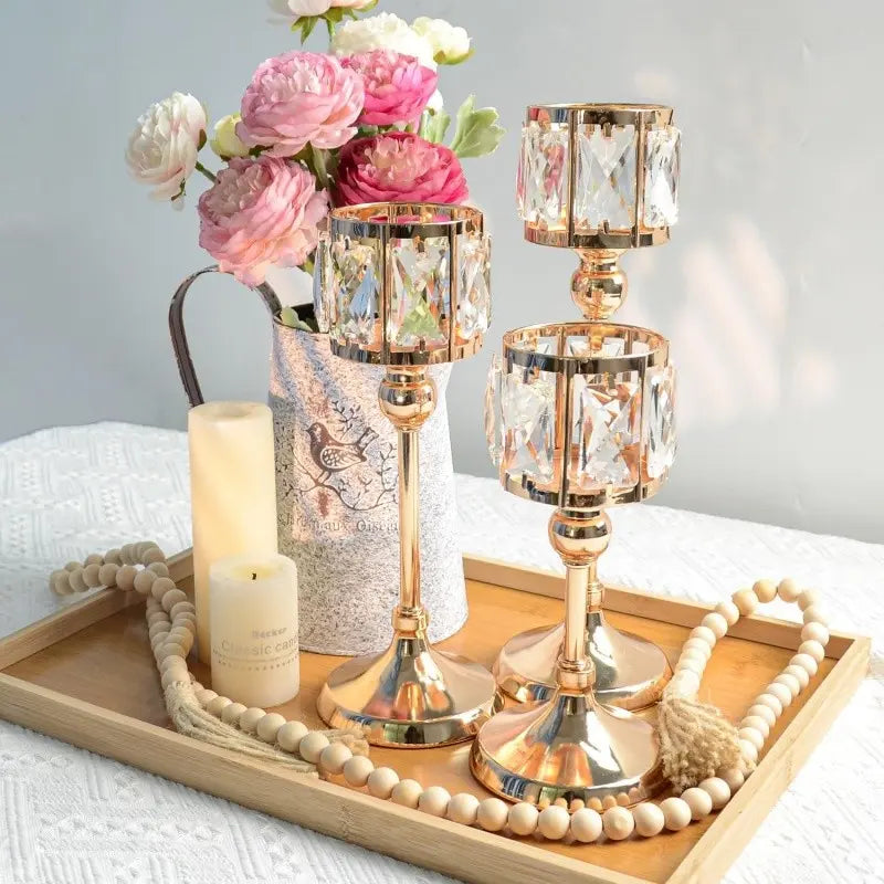 Crystal Candlesticks Set of 3, Candle Holder Set, Crystal Material, Angel Design Wedding & Home Decor, Interior Decoration Accessories, Decoration Items, Perfect for Special Occasions, Stylish Table Centerpieces, Crystal Candle Holders