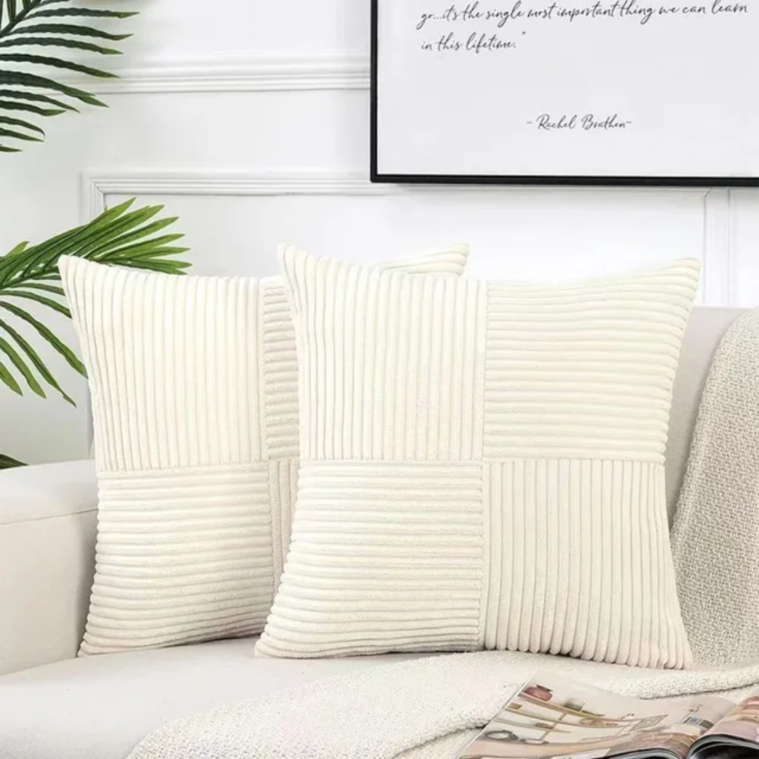 Corduroy Cushion Cover – Soft Ribbed Texture – Hidden Zip