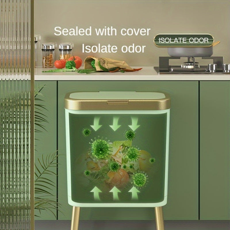 15L Rubbish Bin – Odour-Sealing Lid – Elevated Legs – Home Use