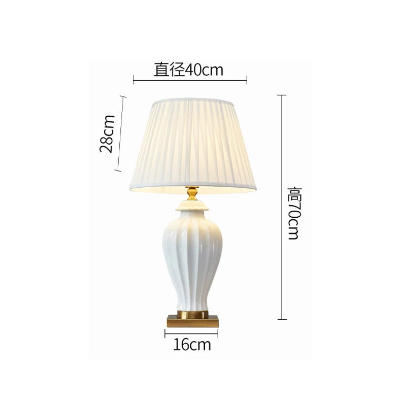 Table Lamp White Ceramic Lamp Bedside Table Room Decor Bedside Lamp Bedroom Night Light Light Fixture Mood Light