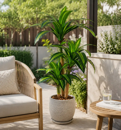 4/5/6FT Artificial Dracaena Tree (No Pot) - High Realism, Fade-Resistant, Natural Gradient Artificial Plant for Home Decor, Busy Lifestyles, Indoor/Outdoor Low-Maintenance Home Supplies Trending
