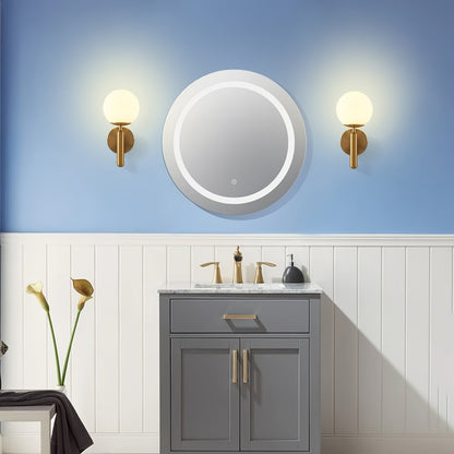 Glass Globe Wall Sconce – G9 – Polished Metal – Hard-Wired Light