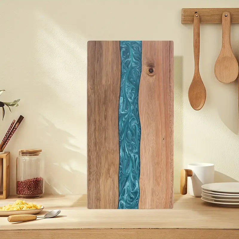 Resin River Cutting Board – Acacia Wood – Charcuterie & Cheese Board