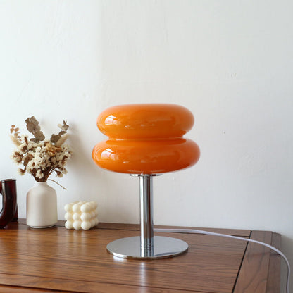 Glass Table Lamp – LED – Chrome Base – Modern Retro Design
