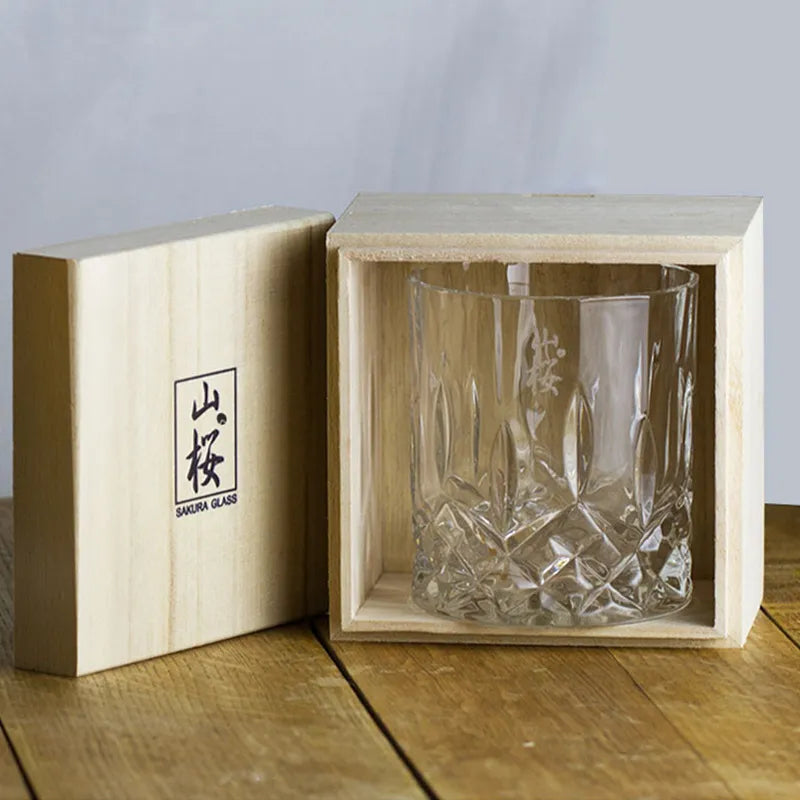 Japanese Whisky Glass Sakura Design Heat Resistant 