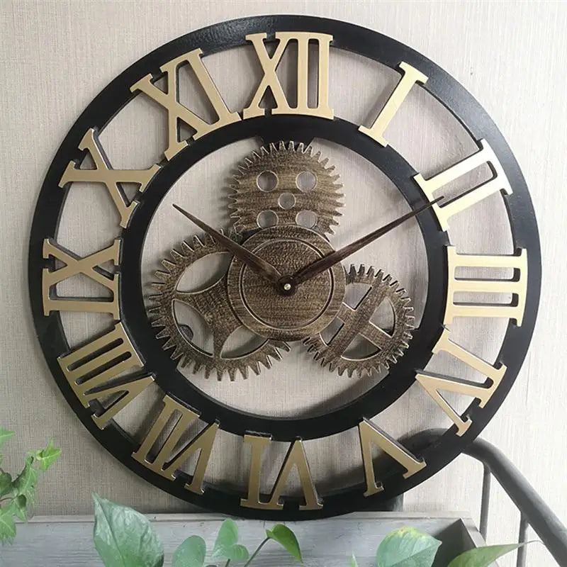 Creative Retro Wall Clock Fashion Wall Clock Decorative Gear Wall Clock Living Room Wall Clock