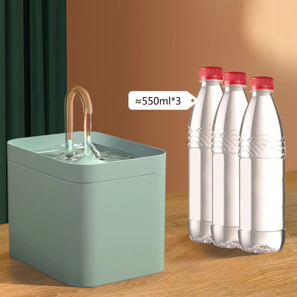 Ultra-Quiet Cat Water Fountain Filter Smart Automatic Pet Dog Water Dispenser&amp;Burnout Prevention Pump1.5L Recirculate Filtrin
