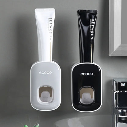 Automatic Toothpaste Dispenser Squeezers Toothpaste Tooth Dust-Proof Toothbrush Holder Wall Mount Stand Bathroom Accessories Set