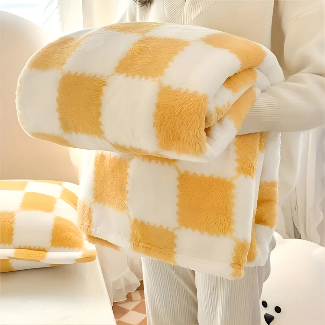 Fleece Blanket Checkered Pattern