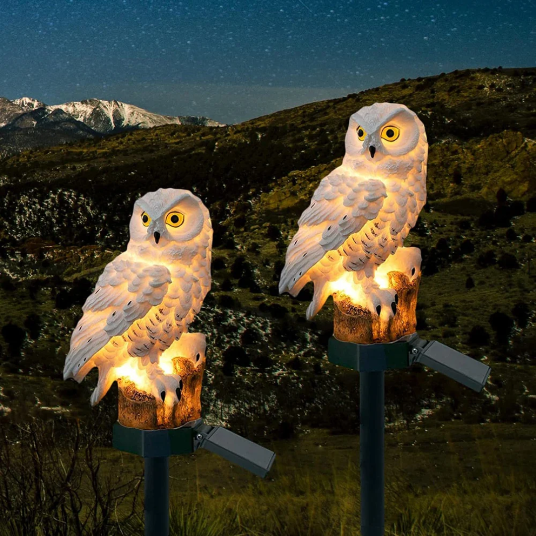 Solar Owl Garden Light – Warm LED – Automatic – Outdoor Pathway