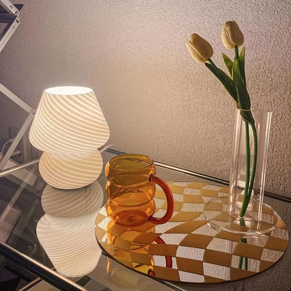 Glass Mushroom Lamp – USB Powered – Dimmable LED – Retro Design