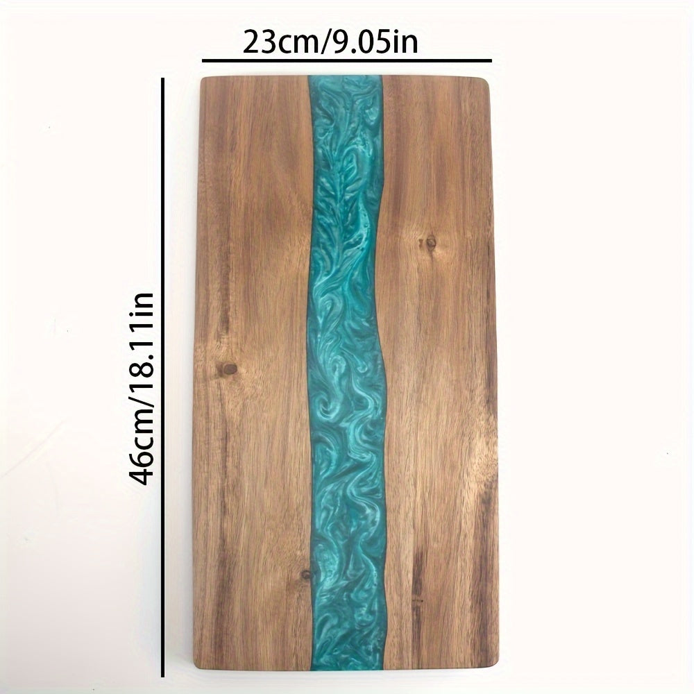 Resin River Cutting Board – Acacia Wood – Charcuterie & Cheese Board