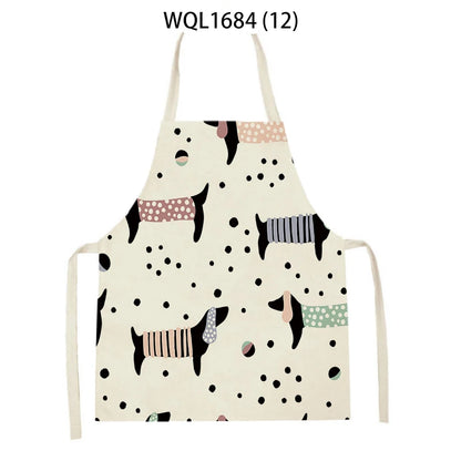 1Pcs Kitchen Apron Dachshund Animal Printed Sleeveless Cute Dachshund Aprons for Men Women Home Cleaning Tools 55*68Cm Tablier