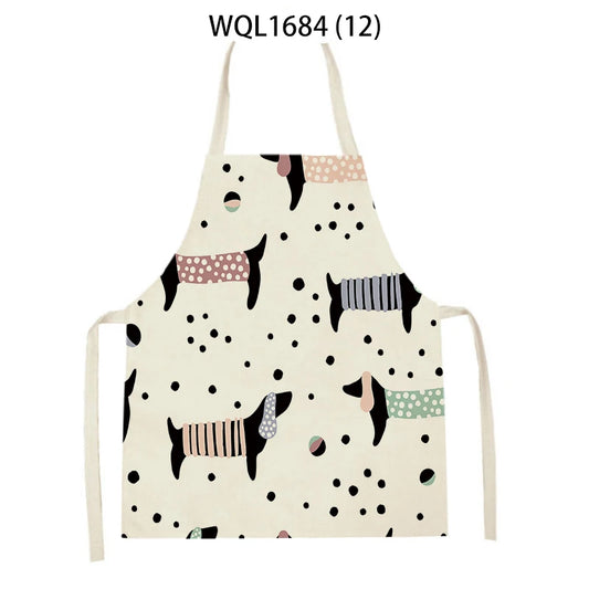 1Pcs Kitchen Apron Dachshund Animal Printed Sleeveless Cute Dachshund Aprons for Men Women Home Cleaning Tools 55*68Cm Tablier