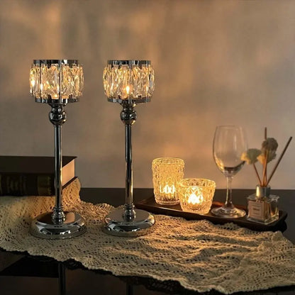 Crystal Candlesticks Set of 3, Candle Holder Set, Crystal Material, Angel Design Wedding & Home Decor, Interior Decoration Accessories, Decoration Items, Perfect for Special Occasions, Stylish Table Centerpieces, Crystal Candle Holders