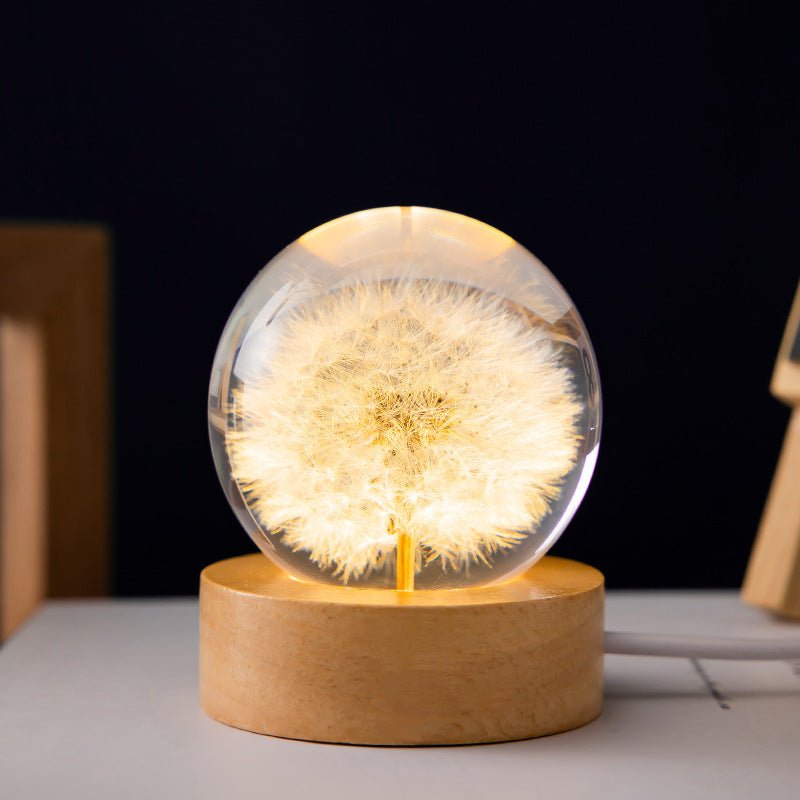 3D Flower Crystal Lamp Warm Light