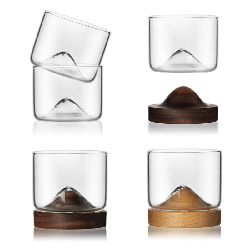 Japanese Whisky Glass Heat Resistant Wooden Base