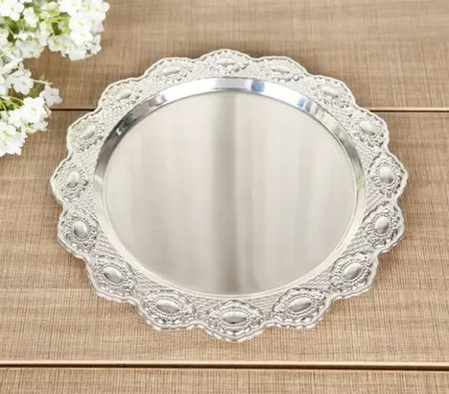 High-Grade 2/3 Layers Dessert Tray Silver Plated round Metal Cake Stand Cupcake Tray Wedding Party Decoration Cake Display Stand