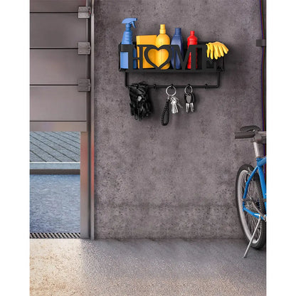 Key Holder for Wall - Key Rack with 5 Key Hooks, 11.02" L×2.75" W×4.92" H, Key and Mail Organizer Wall Mount with Mesh Basket, Key Hanger for Wall Decor Decoration