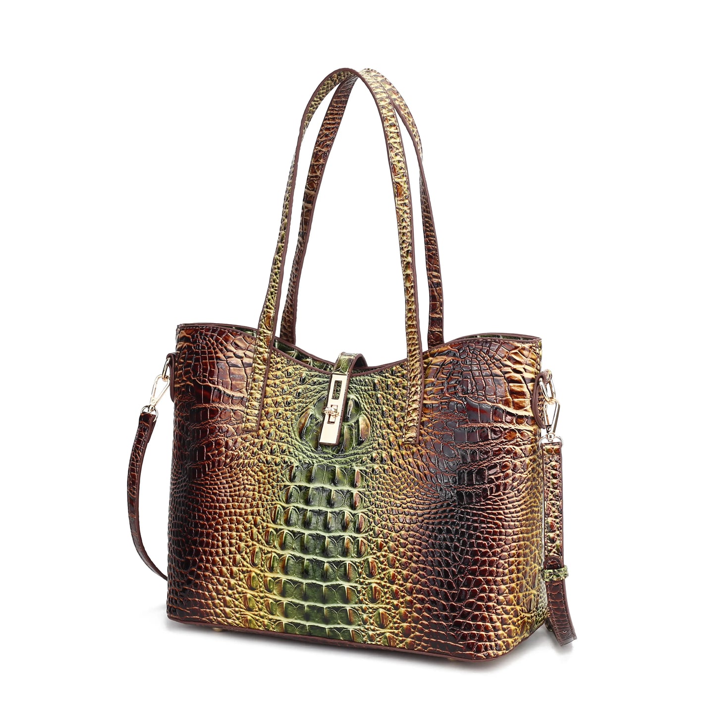 Women'S 3-Piece Vintage Crocodile Print Handbag Set - Spacious Top Handle Satchel, Business Clutch & Coin Purse for Everyday Use, Christmas & Mother'S Day Gifts, Handbags for Women, Top Handle Crossbody, Versatile Use