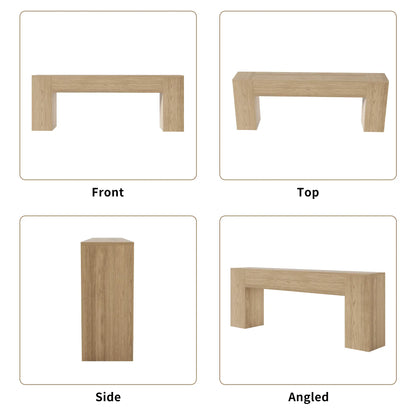 86-Inch Oak Console Table for Living Room, Farmhouse Extra Long Entryway Table, Wood Sofa Table behind Couch for Hallway, Entry Way, Entrance, Light Oak