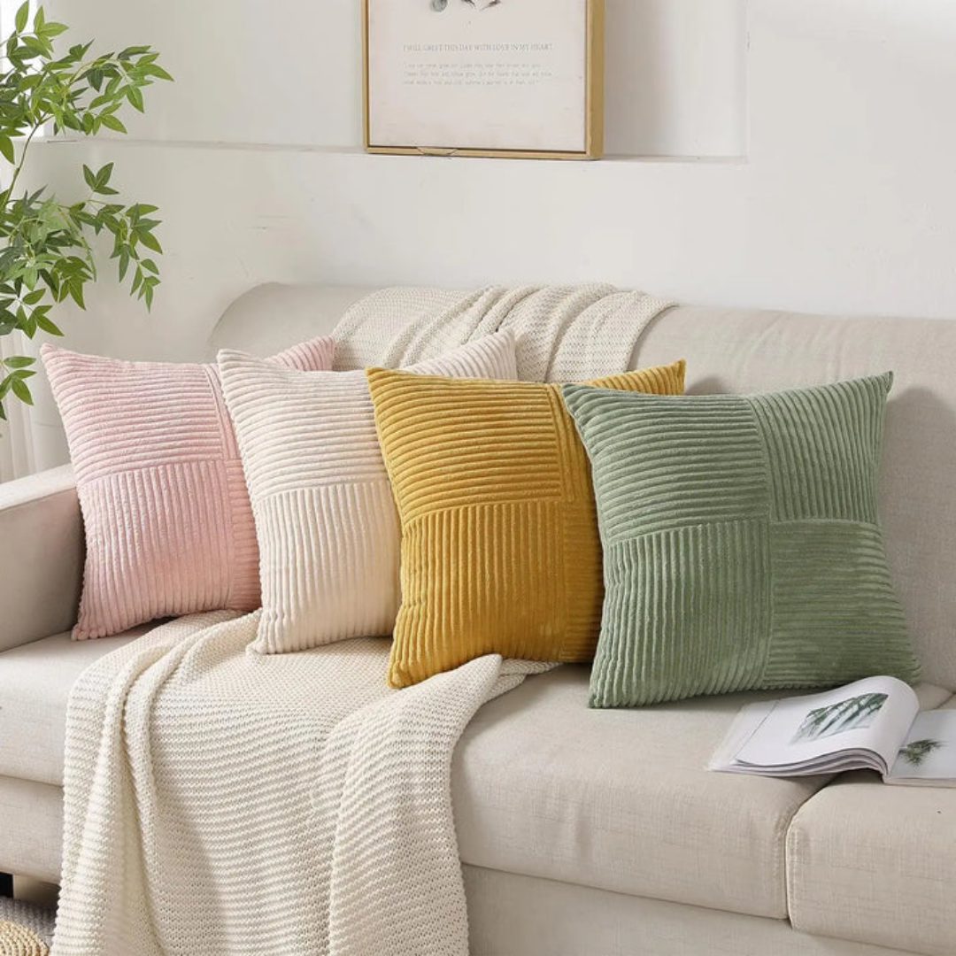 Corduroy Cushion Cover – Soft Ribbed Texture – Hidden Zip