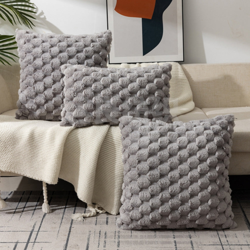 Plush Cushion Cover – 3D Texture – Cotton Polyester Blend