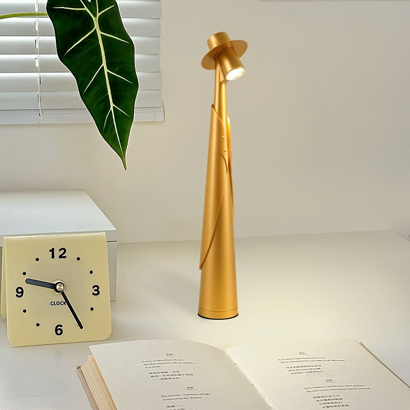 Rechargeable LED Desk Lamp – Touch Control – Adjustable – Hat Design