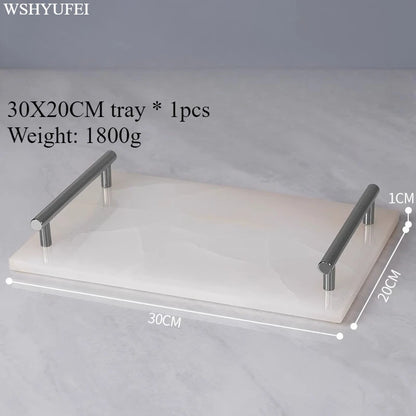 White Jade Stone Bathroom Accessory Set