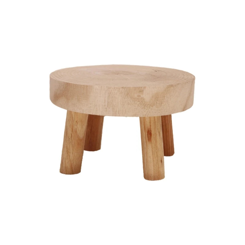 Solid Wood round Bench Flower Pot Holder Plant Succulent Flower Pot Base Display Stand Stool Home Garden Patio Decor Wholesales