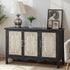 【Summervibes】Royalcraft L Farmhouse Sideboard Buffet Cabinet with Storage, 49" Solid Wood Credenza Buffet Table Coffee Bar Wine Bar Storage Cabinet with 3 Doors for Dining Room Living Room Hallway, (Provence Grain)
