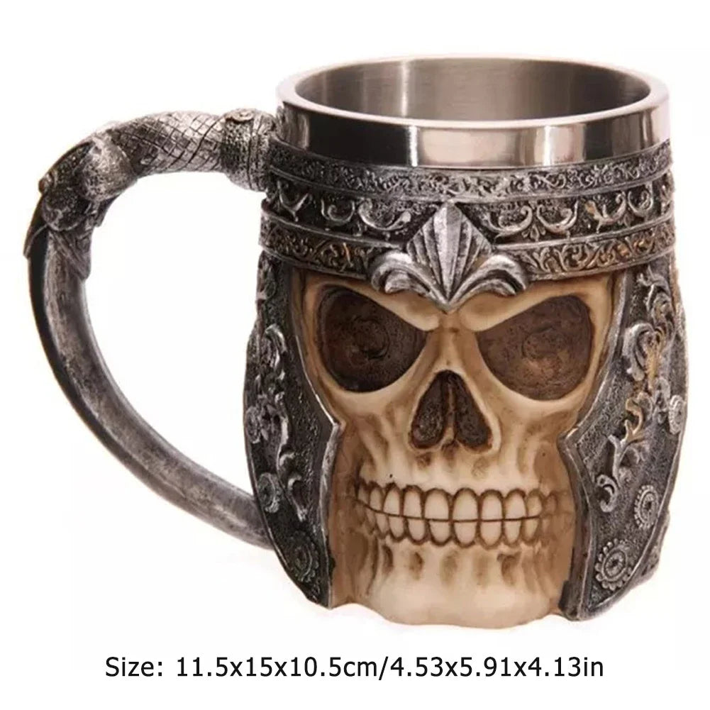Viking Wood Style Beer Mug Simulation Wooden Barrel Beer Cup Double Wall Drinking Mug Metal Insulated 1PCS Bar Drinking Кружка