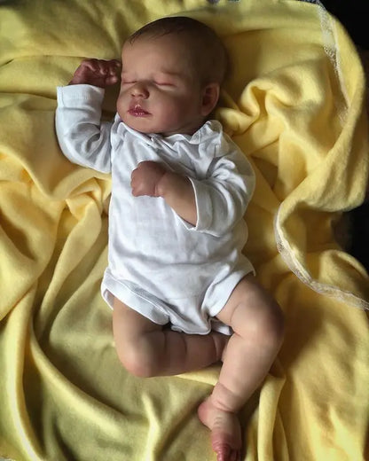 50CM Realistic Finished Bebe Reborn Silicone Vinyl Cloth Body Doll Loulou Handmade Toy for Girls Christmas Gift