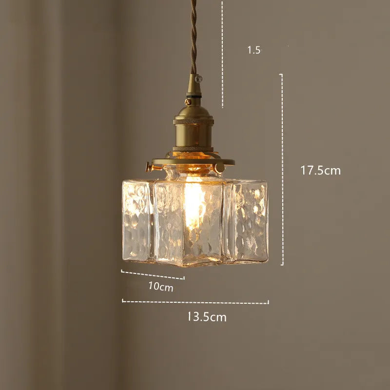 retro ribbed glass pendant light