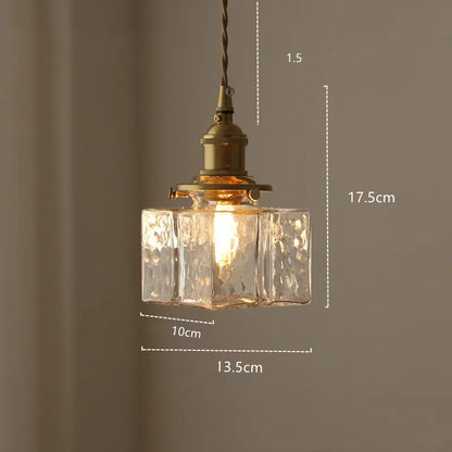 retro ribbed glass pendant light